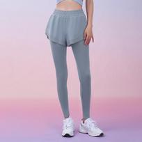 Moterų bėgimo antblauzdžiai 2 viename su plačiu elastiniu juosmeniu, treniruotės Capris Yoga Bėgimo dviratininko gimnastikos sportinės kelnės S