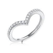 Bague Ringen S925 Sidabrinis Moissanite Diadem žiedas moteriškas reguliuojamas atidarymas madingi aksesuarai Nude Cargo balta