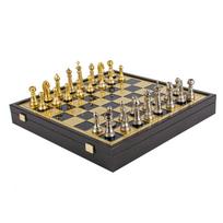 Classic Metal Staunton metalinių šachmatų rinkinys su 41cm lenta ant dėžės Manopoulos
