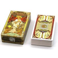 Art Nouveau Taro kortų stalo žaidimas Auksinio meno išpakavimo kortų žaidimo rekvizitai įvairiaspalvis