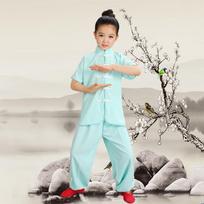 Kovos menų kostiumų komplektai Tai Chi berniukams ir mergaitėms Tradicinės kinų Kung Fu uniformos Tai Chi liaudies pasirodymų sceniniai kostiumai 170 ežero mėlyna spalva
