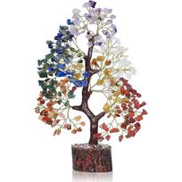 Seven Chakra Tree of Life for Positive Energy Money Tree Feng Shui Decor Reki Healing Crystal Gemstone Home Decoration 22cm-25cm