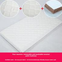 Ekologiškas kokoso pluošto latekso kūdikių čiužinys - Nuimamas ir plaunamas naujagimiams ir darželinukams 80x40