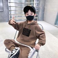 Baby Padded Thickened Set Boys Warm Casual Sweater Suit Autumn Winter Children's Fashion Sports Comfortable Two-Piece 2-6Y 160