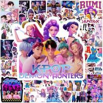 110pcs Anime KPop Demon Hunters DIY Stickers for Scrapbooking Phone Luggage Skateboard Waterproof Decals Gift Toy Art Supplies