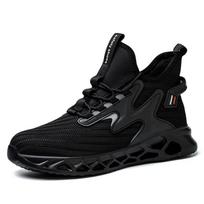 Black Safety Shoes Men Breathable Work Boots Steel Toe Puncture-Proof Anti-smash Shoes Construction Work Shoes Size 40-46 40 juoda