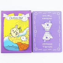 Kawaii Chiikawa Tarot Denis 10,4*7,3 cm - 22 Pagrindiniai Arkanai Anime Kolekcinės Tarot Kortos - Mielos Hachiware ir Usagi Būrimo Kortos violetinė