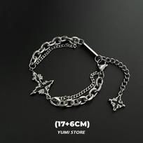 Retro Flame Cross Bracelet For Men Woman Hip Hop Titanium Steel Splice Chain Charm Unisex  Cool Kpop Luxury Accessories