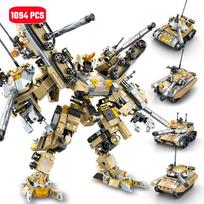 SEMBO 1075pcs Tank Transforming Mech Robot Miniature Building Blocks MY OWN CREATION Military Series Vehicle Assembly Blocks Playthings Ideal for