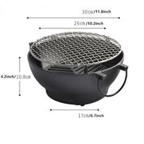 Cast Iron Hibachi Grill Round Small Portable Korean Style Charcoal Barbecue Grill for Outdoor Tabletop Camping BBQ Make tea 10