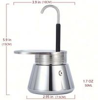 1 Cup Italian Moka Pot Espresso Maker Stainless Steel for Stovetop Home And Camping Use