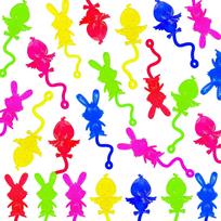 Happy 5-20Pcs Easter Sticky Hands Toy Palm Elastic Sticky Squishy Slap Palm Toy Cute Kawaii Rabbits Chicken Sticky Hands Party Favor