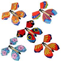 Magic 1/3/5/10Pcs Flying Butterfly Wind Up Butterfly Fairy Flying Toys Rubber Band Powered Bookmark Surprise Wedding Birthday