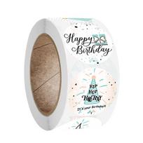 50-500pcs 1inch Happy Birthday Handmad Sticker Sealing Sticker Vintage DIY Gift Stickersdhesive Christmas Sticker Stationery