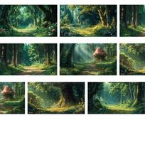 Pet Tape Journal Forest Fairy Tale Washi Large Background Basic Background Collage Decoration Card Background Sticker