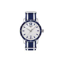 Tissot Sports Series Quartz Movement 100 Meters Water Resistant Watch 40 Mm White Dial Stainless Steel Case Fabric Strap T095.410.17.037.01 Silver White Strap