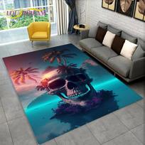 3D Creative Horror Indian Skull Area Rug,Carpet Rug for Home Living Room Bedroom Sofa Doormat Decor,Kitchen Non-slip Floor Mat 40cm x 60cm