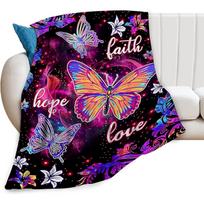 Butterfly Blanket Colorful Butterfly Fleece Throw Blanket Super Soft Cozy Warm Plush Blanket Gifts for Kids Women 130cm x 150cm