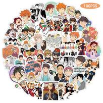 Vibrant 100pcs Japanese Anime Haikyuu!! Graffiti Stickers Ideal For Skating And Personalizing 100pcs
