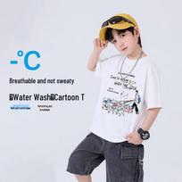 Boys' Summer Cotton Blend Short Sleeve T-Shirt 130