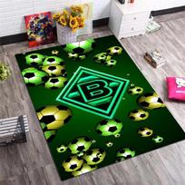 Borussia Mönchengladbach Logo Area Rug, Non-Slip Black White Floor Mat with Football Club Crest Print, Indoor Carpet for Soccer Fans 40x60cm( 15x23in )