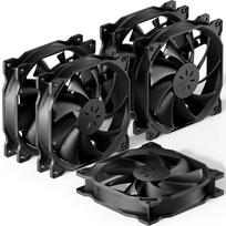 upHere 120mm PC Case Fan, Silent Type, 25mm Thick, 1200rpm, Small 3-pin and Peripheral 4-pin Connectors, 5 Black Fans [12BK3-5]