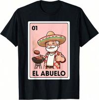 El Abuelo Grilling Grandpa Mexican Bingo Graphic Unisex T-shirts S