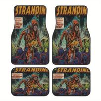 4pcs Comic Book Cover Floor Mats Compatible For Cars - Fit Auto Interior With Comic Art Design, Vehicle Floor Liners, Ideal Gift