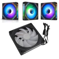 140mm ARGB PWM Chassis Fan, Addressable RGB Cooling Fan with 5V 3PIN Connector, 650-1850RPM Speed, PWM Fan for Radiator PC Chassis CPU Cooler, Quiet