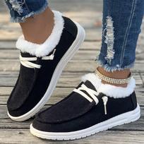 2023 Winter Cotton Shoes with Fleece Lining, Thickened for Warmth, Large Size, Casual Daily Wear 39