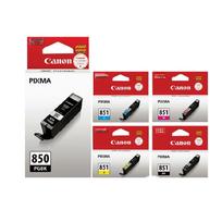 Canon PGI-850/CLI-851 Original 5-Color Ink Cartridge Set Original Genuine