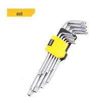Deli 9-Piece Long Tamper-Proof Torx Hex Key Set