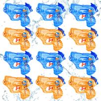Kids' Mini Water Guns, 12-Pack, 7m Range (5-7 meters). Perfect for summer pools, beaches, water play, bath time, and parties. Water guns, toys for