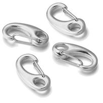 Stainless Steel D-Shaped Lobster Clasps Hooks Connectors for Bracelet Necklace Jewelry Making Sipplies Spring Carabiner Keychain 16x8mm