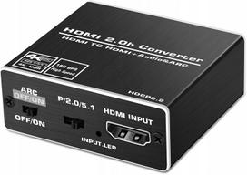 Ekstraktor Hdmi 2.0 Toslink Konwerter Audio 5.1 Arc Toslink Spdif Hdcp 4K60
