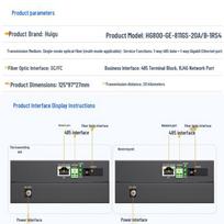 Huigu Gigabit Ethernet and RS485 Fiber Media Converter SC Interface