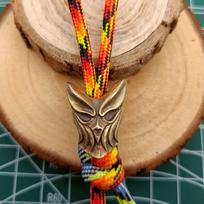Mask Brother Paracord EDC Copper Pendant: Knife, Flashlight, Keychain Accessory, Chinese Creative Art.