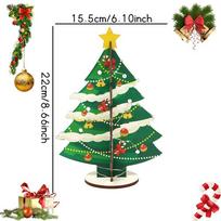 New Glowing Christmas Tree Home Desktop Decoration Wooden Christmas Decoration Accessories Led Lights 3D Ornaments Holiday Gift OneSize
