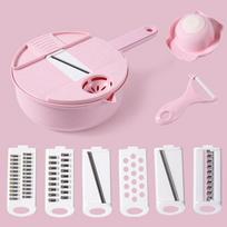 3 Colors Multifunction Vegetable Chopper Grater Carrots Potatoes Manually Cut Shred Grater For Kitchen Convenience Kitchen Tools Pink