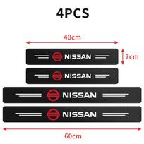 4pcs Car Door Sill Scuff Plate Decor Carbon Fiber Sticker For Nissan Juke Micra Qashqai Altima Maxima Patrol Rogue Sentra Teana