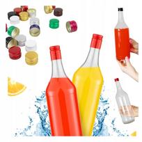 10X Stiklinės Monopolio Buteliai 1L 1000 Ml Degtinei Sultims Likeriams Su Kamšteliu