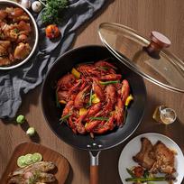 DESLON 32cm Non-Coating Refined Iron Wok