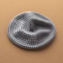 Women's 100% Pure Cashmere Herringbone Beret – Korean Style Fashionable Knitted Autumn/Winter Warm Hat One Size