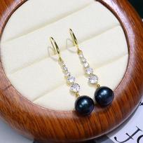 Autumn/Winter Freshwater Pearl Ear Hooks for Women - 9-10mm High Luster Round Pearls with Slight Imperfections, Gradual Size Simple Design. 9-10mm