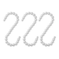 3PCS Rustproof Closet Hangers Artificial Pearl Hook Hanging Hooks Clothes Hangers  Kitchen