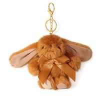 Cute Cartoon Easter Bunny Key Ring Pompom Animal Bag Charm New Plush Rabbit Keychain  Gift