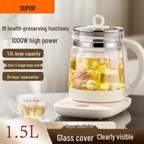 SUPOR 1.5L Glass Electric Health and Tea Kettle CN plug (adapter included)