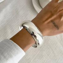 IngeSight.Z 3 Styles Trendy Exaggerated Resin Wide Bangles for Women Punk Gold Color Geometric Heavy Metal Bracelets Men Jewelry