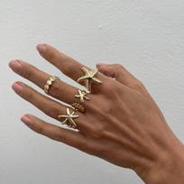 Punk Vintage Irregular Liquid Metal Finger Rings Set For Women Men Heart Flower Geometric Pearl Open Rings Luxury Trendy Jewelry