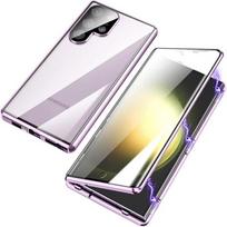 Case for Samsung Galaxy S26 Ultra S26+ Plus with Double Sided Tempered-Glass & Metal Frame Phone Bumpers Full Lens Protection Cover for Samsung S26 violetinė